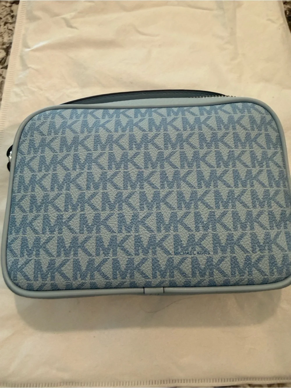 Michael Kors Light Blue MK Signature Crossbody Bag